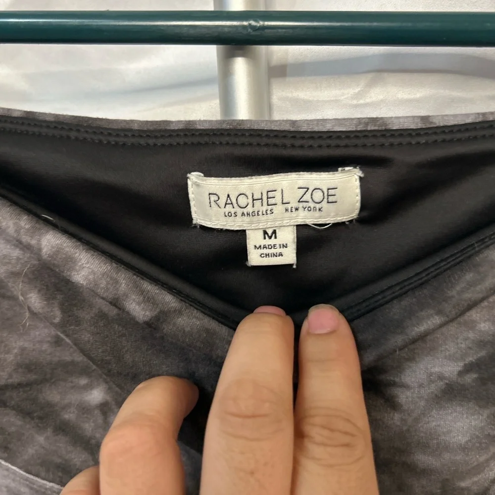 Rachel Zoe Tie Dye High Rise Leggings Size M Gray Black Athleisure - Picture 3 of 8